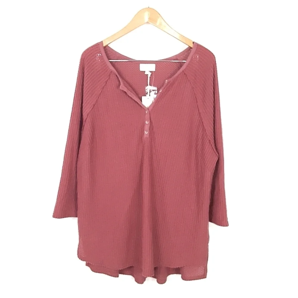 Melloday | Plus Size Thermal Waffle Knit Top_10
